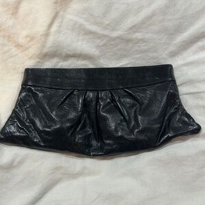 Lauren Merkin Black Leather Women's Clutch